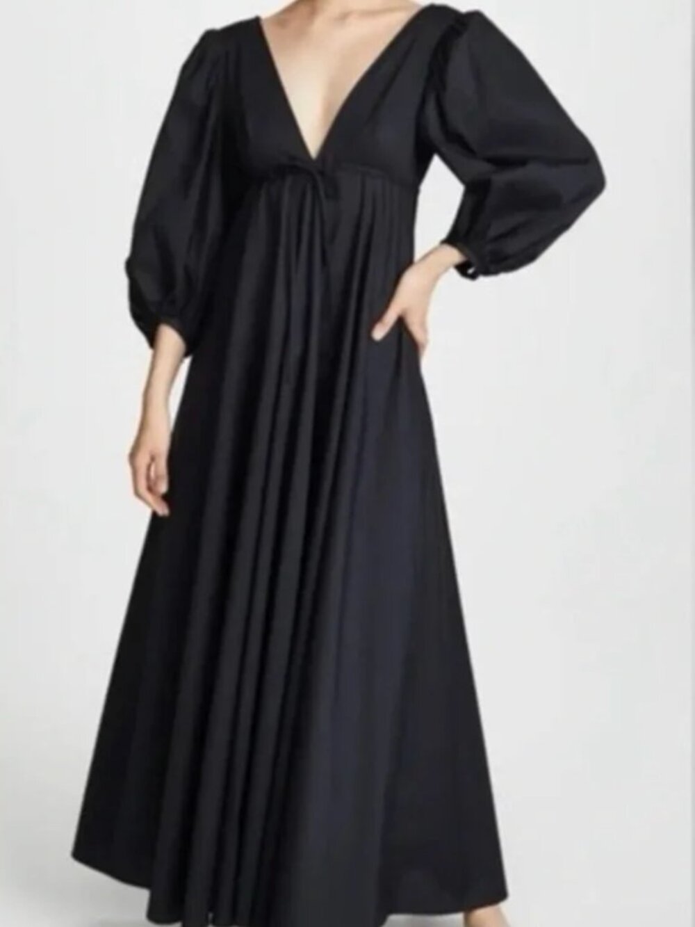 (Pre-owned) STAUD Amaretti Maxi Dress in Black — Size XS
